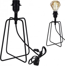 Metalowa lampa stołowa, czarna, 31 cm