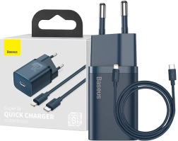 Baseus Super Si szybka ładowarka 20 W z USB‑C + kabel USB‑C – Lightning 1 m (niebieska)