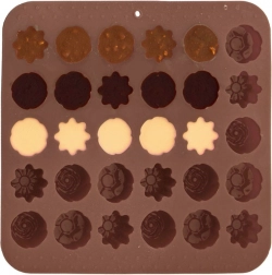 Silikonowa forma do pralin Sillinie, 30 kwiatowych kształtów