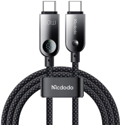 MCDODO kabel USB‑C na USB‑C z wyświetlaczem LED 60 W, 1,2 m, czarny