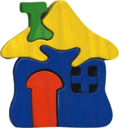 Fauna drewniana układanka wtykana mały domek