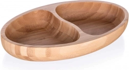 Dzielony bambusowy talerz BRILLANTE Bamboo 24 x 13,5 x 4 cm