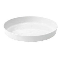 Plastowa podstawka pod doniczkę 28 cm biała LAMELA