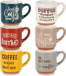 Ceramiczne filiżanki do espresso 110 ml, zestaw 6 szt.