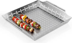 Perforowany kosz do grillowania Vilde ze stali nierdzewnej 34,5 × 30 × 5 cm