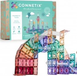 Connetix Pastel Ball Run zestaw magnetycznych klocków 106 szt. z torem kulkowym