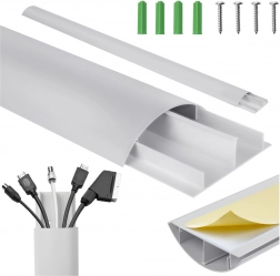 Zestaw listew maskujących do kabli, srebrny aluminiowy