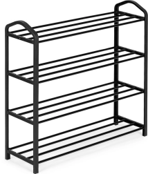 Metalowy stojak na buty z czterema półkami