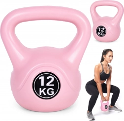 Kettlebell 12 kg różowy do treningu domowego MODERNHOME