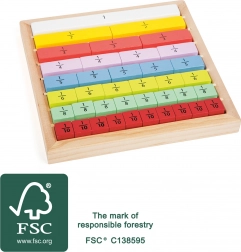 Small Foot edukacyjna tablica z ułamkami z kolorowego drewna