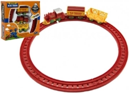 Pociąg na klucz z dwoma wagonami i torami