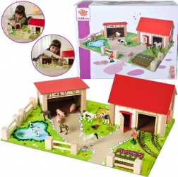 Eichhorn duża drewniana farma z figurkami, 25 elementów