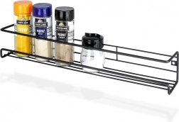 Metalowa półka na przyprawy na ścianę czarna