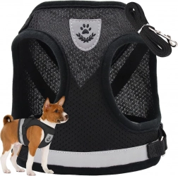 Beznaciskowe szelki dla psów, kotów i królików z elementami odblaskowymi, rozmiar M