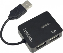LogiLink hub USB 4‑portowy USB 2.0 czarny