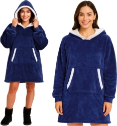 Kocobluza z kapturem oversize XXL RUHHY – granatowa