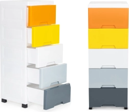 Regał szufladowy na kółkach z 5 wysuwanymi szufladami ModernHome