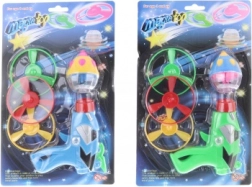 Pistolet wyrzutniowy z wirującymi śmigiełkami i świecącym bączkiem