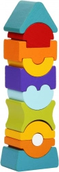 Drewniana wieża balansująca CUBIKA – układanka 11 elementów