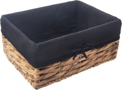 Naturalny koszyk do przechowywania z tekstylną wkładką 36,5 × 25 × 15,5 cm
