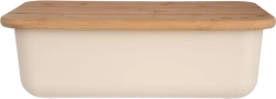 Chlebak z plastiku i bambusa beżowy 40 × 23 × 13 cm