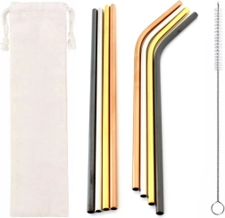 Kolorowe metalowe słomki AG371C - 10 sztuk