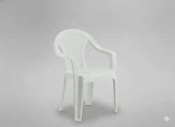 Ogrodowy fotel z podłokietnikami, biały 56 × 42 × 78 cm