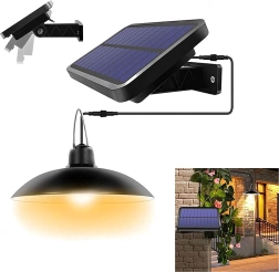 Solarná wisząca lampa LED z pilotem i czujnikiem zmierzchu