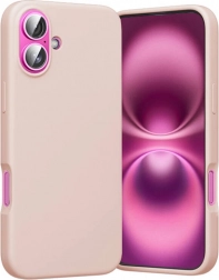 silikonowe etui Vention do iPhone 16 z MagSafe, różowe