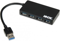 Hub USB 3.0, 4 porty, slim, czarny