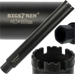 Diamentowa koronka rdzeniowa 63 × 450 mm BIGSTREN, gwint 1-1/4" UNC do betonu i kamienia