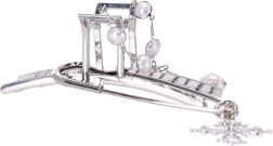 Dekoracyjna spinka do włosów z srebrnymi perełkami