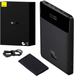 Baseus Blade powerbank 20000 mAh, 100 W, 2× USB‑C + 2× USB‑A, wyświetlacz, czarna