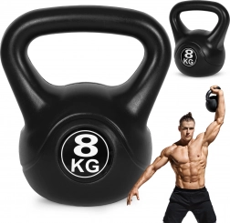 Kettlebell 8 kg ModernHome – plastikowy odważnik kulowy do treningu i rehabilitacji