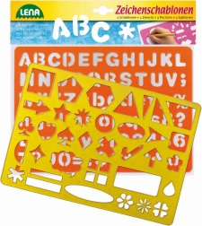 Szablony do rysowania z literami i symbolami LENA