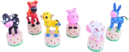 Drewniane zwierzątka do naciskania Bigjigs Toys