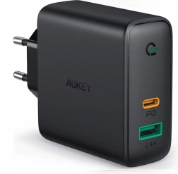Ładowarka sieciowa Aukey z 2 portami USB i funkcją Power Delivery 30 W
