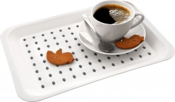 Biały taca do serwowania 33 × 23 cm z antypoślizgiem