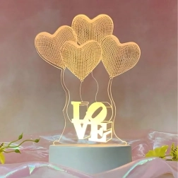 Nocna lampa LED Love serce iluzja 3D na USB