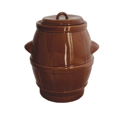 Ceramiczny fermentacyjny słój 5 l brązowy z uszczelnieniem wodnym