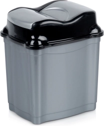 Plastikowy kosz na śmieci 5 l z uchylną pokrywą, szary