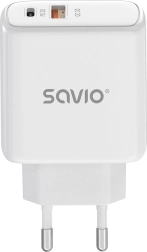Ładowarka sieciowa 20 W SAVIO LA-12 z USB-C PD i USB-A QC