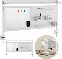 przegroda na biurko z magnetyczną tablicą i perforowanym panelem ER-301