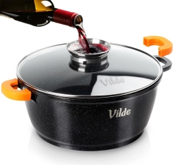 Granitowy garnek ze szklaną pokrywką TERRUNA AROMA 28 cm, 5,8 l