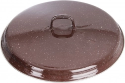 Emaliowana pokrywka brązowa 32 cm