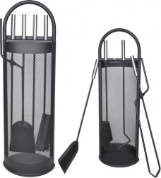 Zestaw akcesoriów kominkowych 5w1 KAMINER ze stojakiem