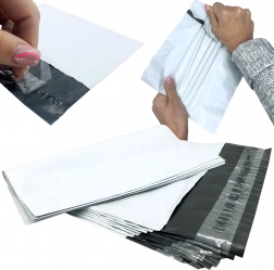 Białe plastikowe koperty pocztowe C3 350 × 460 mm, opakowanie 50 szt.