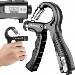 Regulowany ściskacz do rąk 10–60 kg z licznikiem – czarny