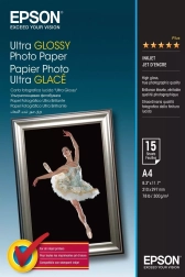 Papier fotograficzny Ultra Glossy A4, 300 g/m², 15 arkuszy
