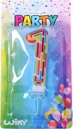 Świeczka urodzinowa cyfra 1 w paski